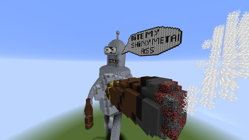 Illustration for article titled Watch a Guy Build Bender in Minecraft